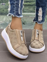 Cargar imagen en el visor de la galería, Floral Round Toe Sneakers with Zip