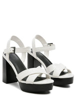 Cargar imagen en el visor de la galería, RAG&CO CHYPRE HIGH HEELED BLOCK SANDAL IN TAN