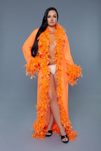 Load image into Gallery viewer, Glamour Boa Feather Trim Robe