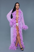 Load image into Gallery viewer, Glamour Boa Feather Trim Robe