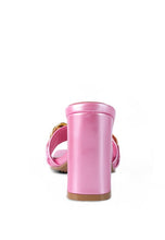 Cargar imagen en el visor de la galería, PLAYDOLL METAL CHAIN DETAIL BLOCK HEEL SANDAL