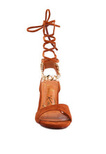 Cargar imagen en el visor de la galería, GONE GURL CHAIN DETAIL TIE UP BLOCK HEELS