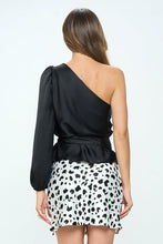 Load image into Gallery viewer, Stretch Satin One Shoulder Formal Top with Tie