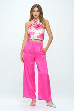 Load image into Gallery viewer, Satin Cow Print Cowl Neck Backless Top