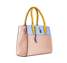 Load image into Gallery viewer, LANY COLOR BLOCK FAUX REPTILE TOTE SET