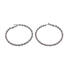 Load image into Gallery viewer, THIN CHAIN TEXTURE HOOP EARRINGS