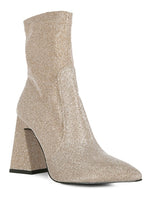 Load image into Gallery viewer, Hustlers Shimmer Block Heeled Ankle Boots
