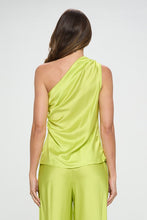 Load image into Gallery viewer, Silky Satin One Shoulder Ruched Top