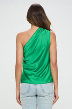 Load image into Gallery viewer, Silky Satin One Shoulder Ruched Top