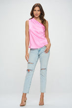 Load image into Gallery viewer, Silky Satin One Shoulder Ruched Top