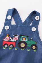 Cargar imagen en el visor de la galería, Blue farm applique tractor applique denim jonjon