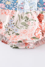 Cargar imagen en el visor de la galería, Navy floral print ruffle buttons girl bubble