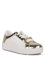 Cargar imagen en el visor de la galería, Nemo Contrasting Metallic Faux Leather Sneakers