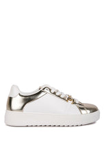 Cargar imagen en el visor de la galería, Nemo Contrasting Metallic Faux Leather Sneakers