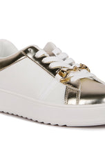 Cargar imagen en el visor de la galería, Nemo Contrasting Metallic Faux Leather Sneakers