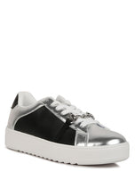 Cargar imagen en el visor de la galería, Nemo Contrasting Metallic Faux Leather Sneakers