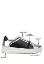 Cargar imagen en el visor de la galería, Nemo Contrasting Metallic Faux Leather Sneakers