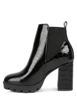 Load image into Gallery viewer, Foxy Faux Leather Croc Chelsea Boots