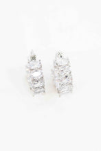 Load image into Gallery viewer, Oval Stone Hoop Earrings