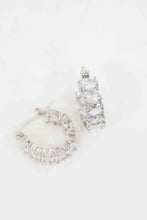 Load image into Gallery viewer, Oval Stone Hoop Earrings