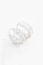 Load image into Gallery viewer, Oval Stone Hoop Earrings