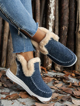 Cargar imagen en el visor de la galería, Furry Suede Round Toe Flat Sneakers