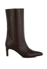 Load image into Gallery viewer, Mentha Woven Faux Leather Boots