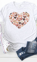 Load image into Gallery viewer, Watercolor Hearts Earthy Pink & Brown Graphic Tee