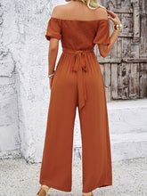 Load image into Gallery viewer, Cutout Off Shoulder Wide Leg Jumpsuit