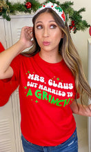 Cargar imagen en el visor de la galería, Mrs. Claus But Married to A Grinch Graphic T-Shirt