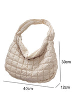 Load image into Gallery viewer, Beige Quilted Zipper Large Jennie  Shoulder Bag