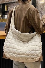 Load image into Gallery viewer, Beige Quilted Zipper Large Jennie  Shoulder Bag