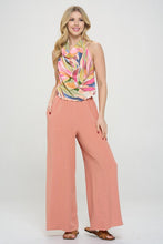 Load image into Gallery viewer, Made in USA Tropical LeafPrint Halter Backless Top