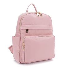Load image into Gallery viewer, Blush or Black Lux Backpack with Gold Zipper Bag