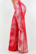 Load image into Gallery viewer, Metallic Wide Leg Jean in Red