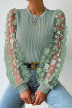Load image into Gallery viewer, Textured Applique Long Sleeve Blouse