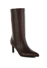 Load image into Gallery viewer, Mentha Woven Faux Leather Boots