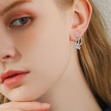 Load image into Gallery viewer, 925 Sterling Silver Moissanite C-Hoop Earrings