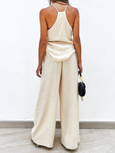 Load image into Gallery viewer, Spaghetti Strap Cami and Wide Leg Pants Set