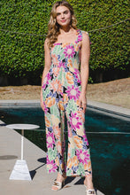 Load image into Gallery viewer, ODDI Full Size Floral Sleeveless Wide Leg Jumpsuit