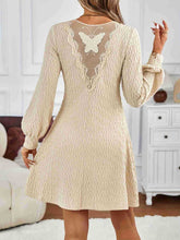 Load image into Gallery viewer, Lace Detail V-Neck Long Sleeve Dress