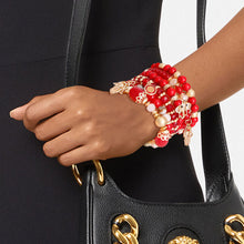 Cargar imagen en el visor de la galería, Red Hamsa Elephant Bracelet Set