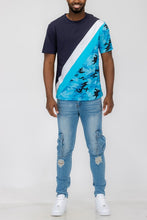Load image into Gallery viewer, SHORT SLEEVE CAMO COLOR BLOCK TSHIRT