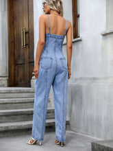 Load image into Gallery viewer, Spaghetti Strap Denim Overalls with Pockets