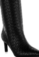 Load image into Gallery viewer, Mentha Woven Faux Leather Boots