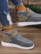 Cargar imagen en el visor de la galería, Contrast Round Toe Buckle Sneakers