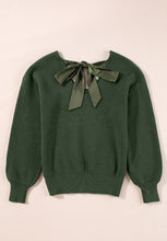 Load image into Gallery viewer, Tied Back V-Neck Long Sleeve Sweater