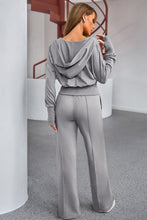Cargar imagen en el visor de la galería, Dropped Shoulder Hoodie and Drawstring Pants Active Set