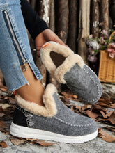 Cargar imagen en el visor de la galería, Furry Suede Round Toe Flat Sneakers