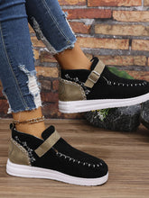 Cargar imagen en el visor de la galería, Contrast Round Toe Buckle Sneakers